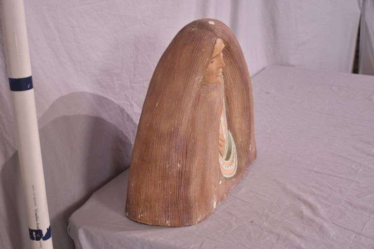 Ceramic sculpture of mother and child by J. Vera; 55-12229