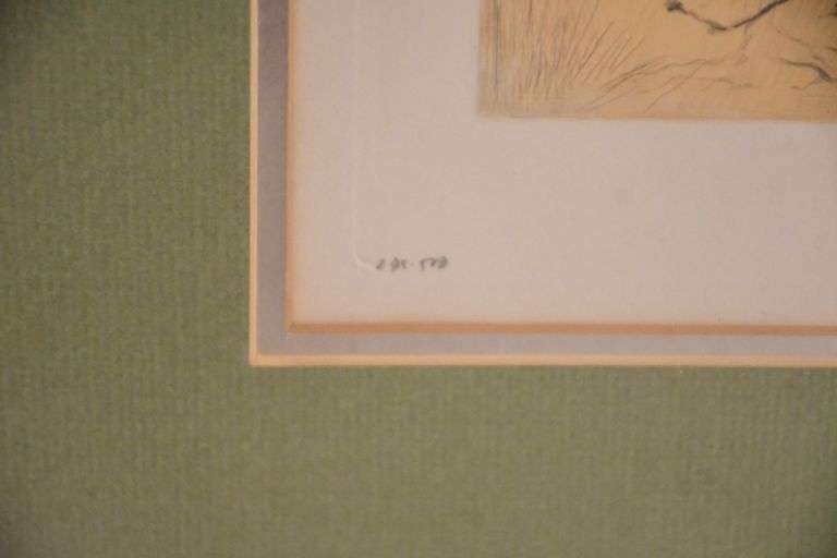 Signed limited edition framed print of pointers by Leon Danchin; 1037-1171