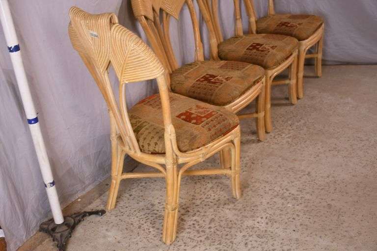 Set of 4 rattan dining chairs; 21-2703