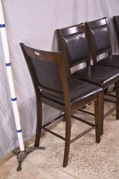 Set of 4 synthetic leather bar chairs; 1153-087