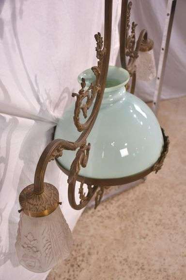 Ornate bronze 3-light chandelier; 55-12292