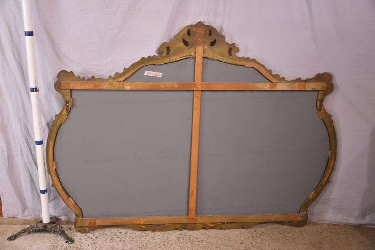 Large dresser mirror with ornate gold painted frame; 55-12164E