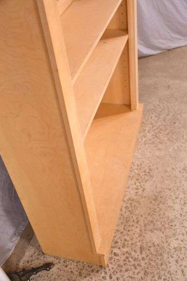 Tall open front bookcase with adjustable shelves; 74-12867