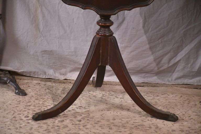 Pair of Ferguson mahogany tilt-top side tables; 55-12237+