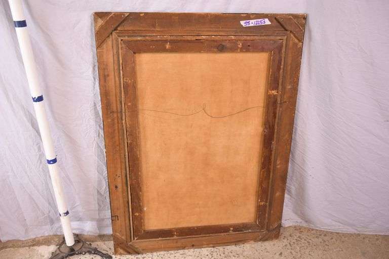 Large framed painting on canvas of a windmill; 55-12253