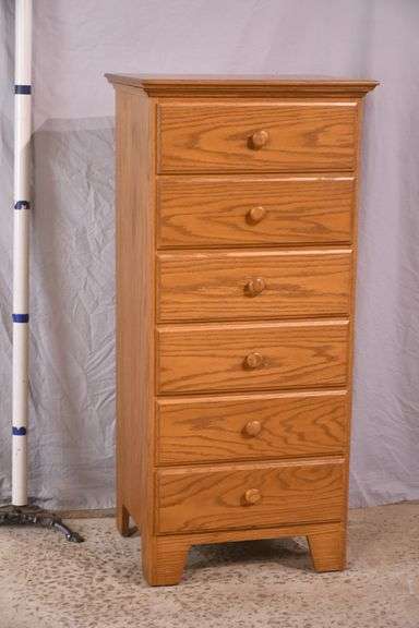 Oak 6 drawer lingerie chest; 14435-022