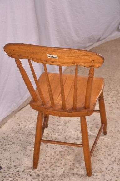 Early spindle back side chair; 3072-010