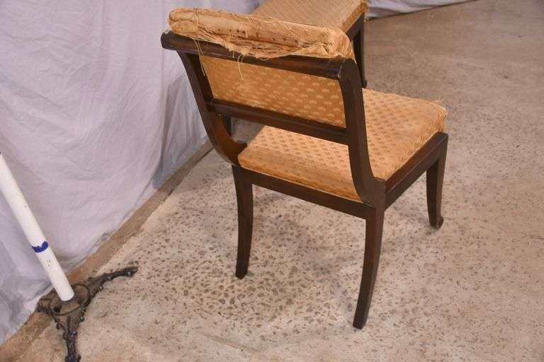 Mahogany vanity chair and bench; 55-12315F