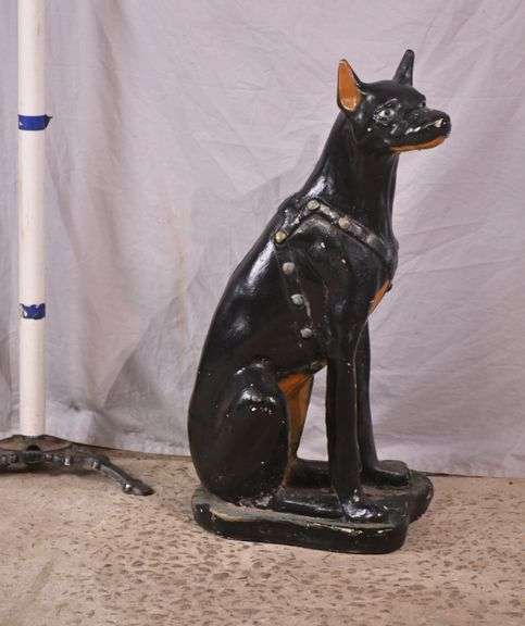 Plaster dog statue; 336-4569