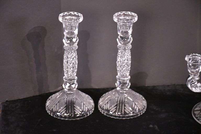 2 pairs of crystal candlestands; 74-12881D