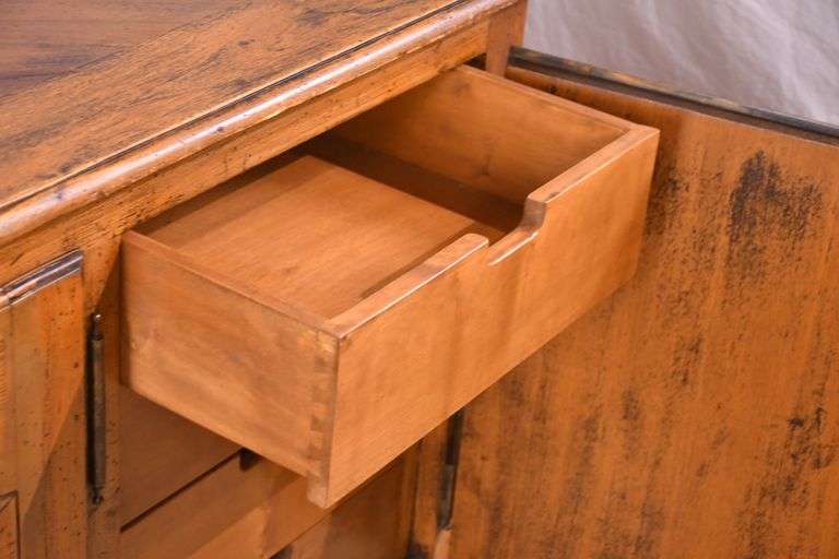 Distressed 3 door server with fitted interior; 55-12169