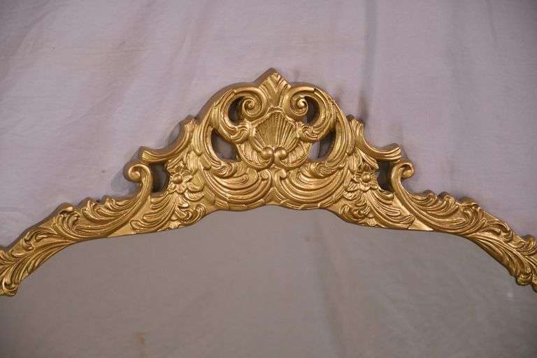 Large dresser mirror with ornate gold painted frame; 55-12164E