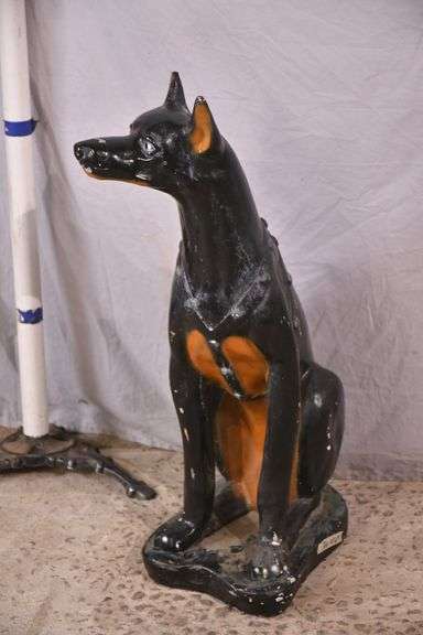 Plaster dog statue; 336-4569
