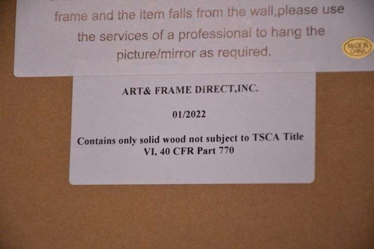 Art & Frame Direct large beveled mirror with pine frame; 14435-023