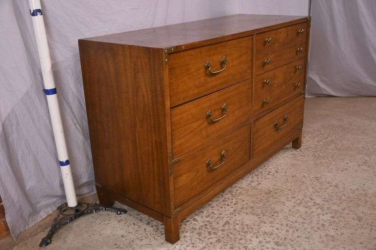 Drexel "Barbados" mid-century style 6 drawer double dresser; 74-12840