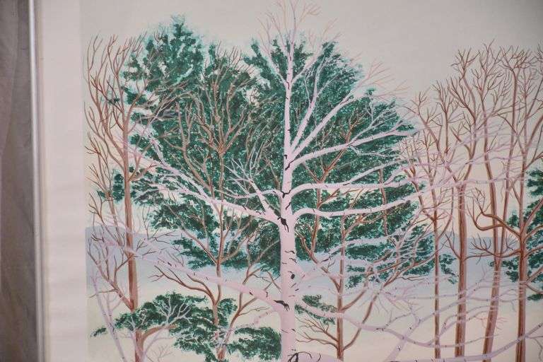 Large signed limited edition framed print of trees by Joni Frankel; 55-12342B