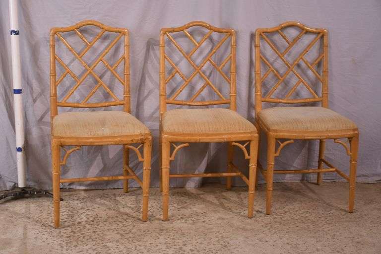 Set of 3 cane-cut side chairs; 55-12210