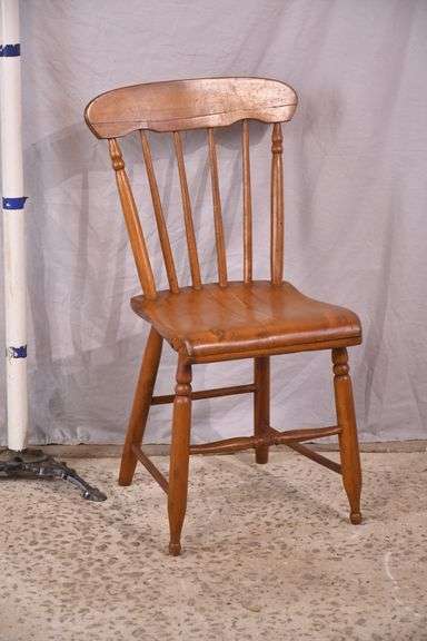 Early spindle back side chair; 3072-010