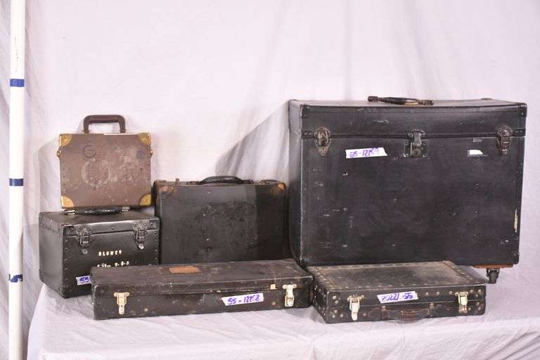 Group of 6 vintage storage boxes; 55-12208+