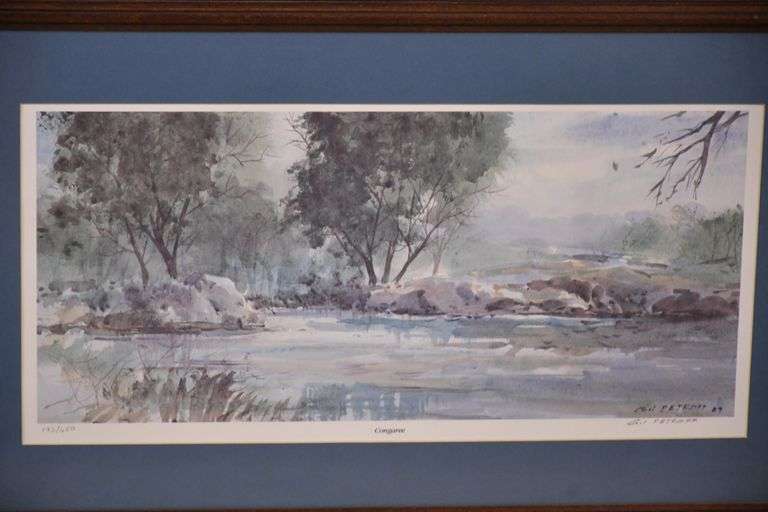 Signed limited edition framed print of a watercolor "Congaree" by Gil Petroff; 18092-028