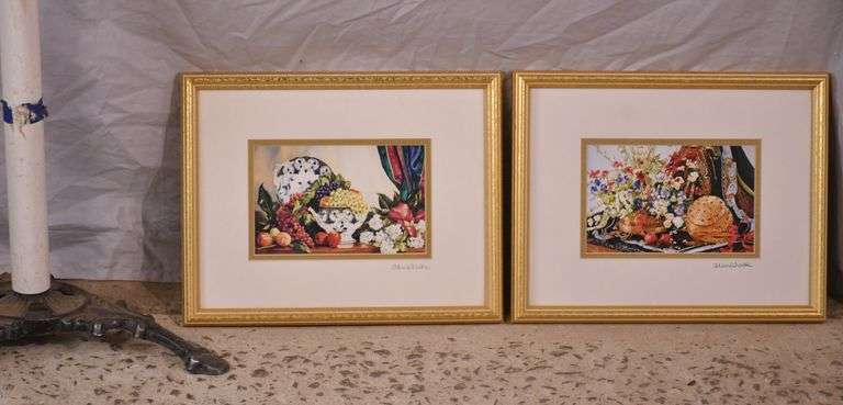 Pair of small signed still life prints by Cherie Nute; 18092-024