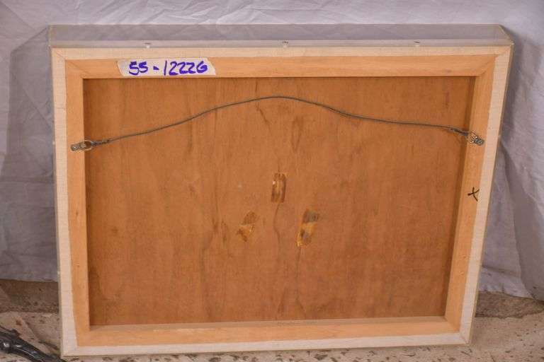 Framed pheasant feather mask; 55-12226