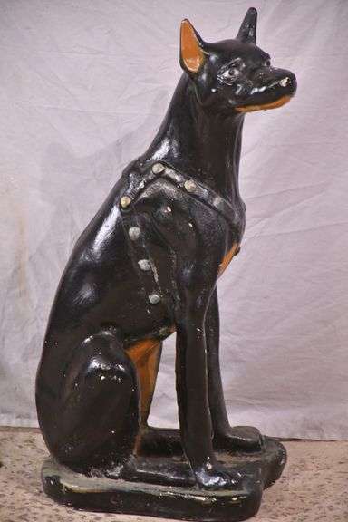 Plaster dog statue; 336-4569