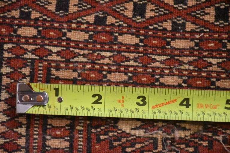 2.8'x3.10' hand knotted vintage Bokhara rug; 55-12204
