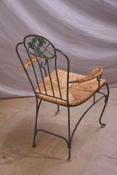 5 piece green iron dining set; 1116-746