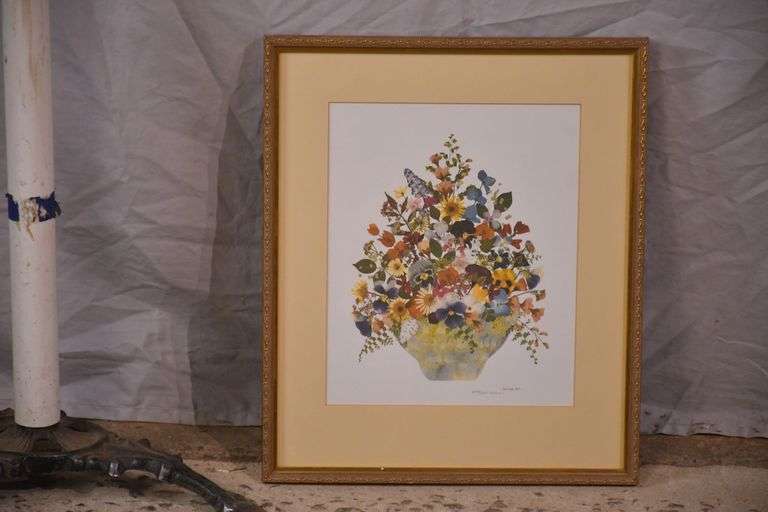 Small signed limited edition framed botanical print by Marion; 18092-034