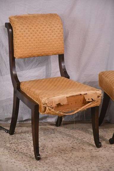 Mahogany vanity chair and bench; 55-12315F