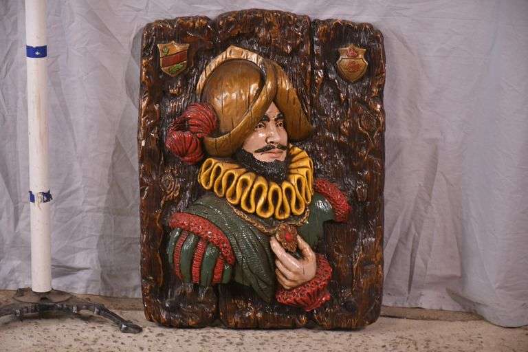 Plaster relief of a Spanish soldier; 55-12223