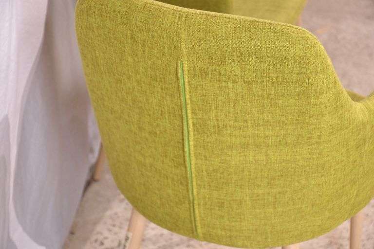 Pair of Noble House modern style green upholstered armchairs; 336-4583