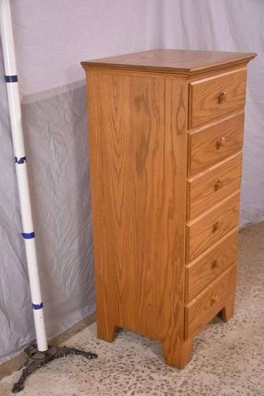 Oak 6 drawer lingerie chest; 14435-022