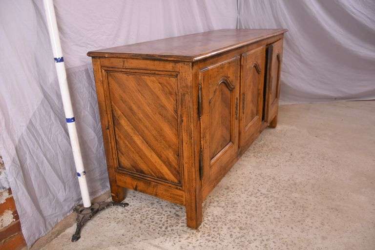 Distressed 3 door server with fitted interior; 55-12169