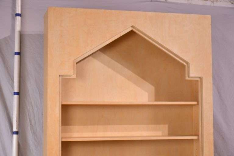Tall open front bookcase with adjustable shelves; 74-12867