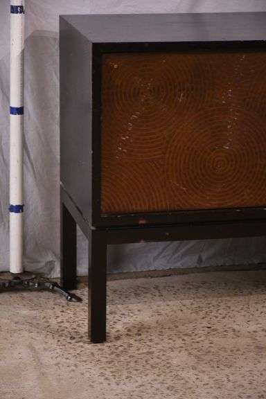 Large 3 door credenza with textured copper doors; 55-12347