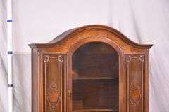 Walnut china cabinet with 1 glass door and 1 drawer; 74-12844