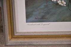 Small signed print "Cardinal with Dogwood" by Anne Worsham Richardson; 18092-027