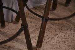 Set of 4 bar chairs with iron foot rests; 1116-727