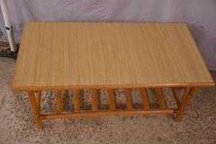 Rattan bentwood two-tier coffee table with Formica top; 1116-728