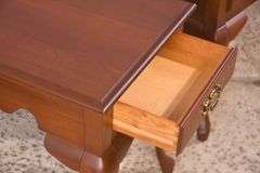 Pair of cherry single drawer end tables; 1116-743