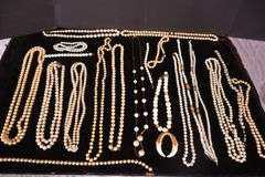 Group of vintage faux pearl necklaces and bracelets; 74-12881F