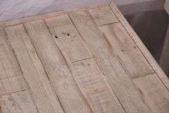 Pair of distressed two-tier side tables with built-in power strips; 1153-093