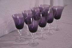 Set of 8 purple glass goblets; 74-12881G