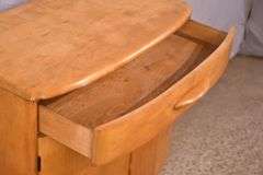 Maple modern style bowfront server; 55-12319