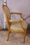 Pair of carved French style open armchairs; 55-12305