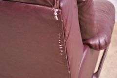 Flexsteel burgundy leather reclining armchair; 4934-001