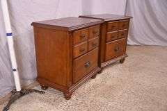 Pair of 2 drawer bedside chests; 74-12892