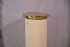 Off-white pedestal with brass caps; 55-12265